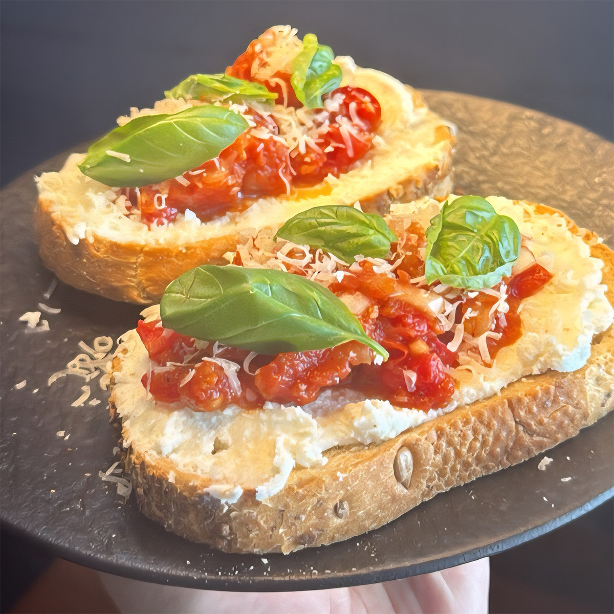 리코타 오픈 샌드위치 